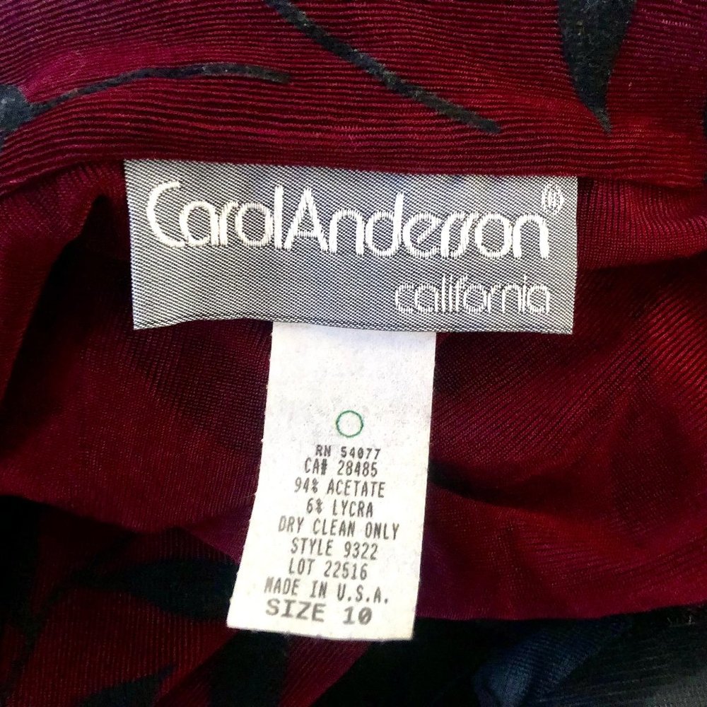 Carol Anderson Vintage Black Sleeveless Velvet Long Dress with Floral Jacket - Picture 10 of 15